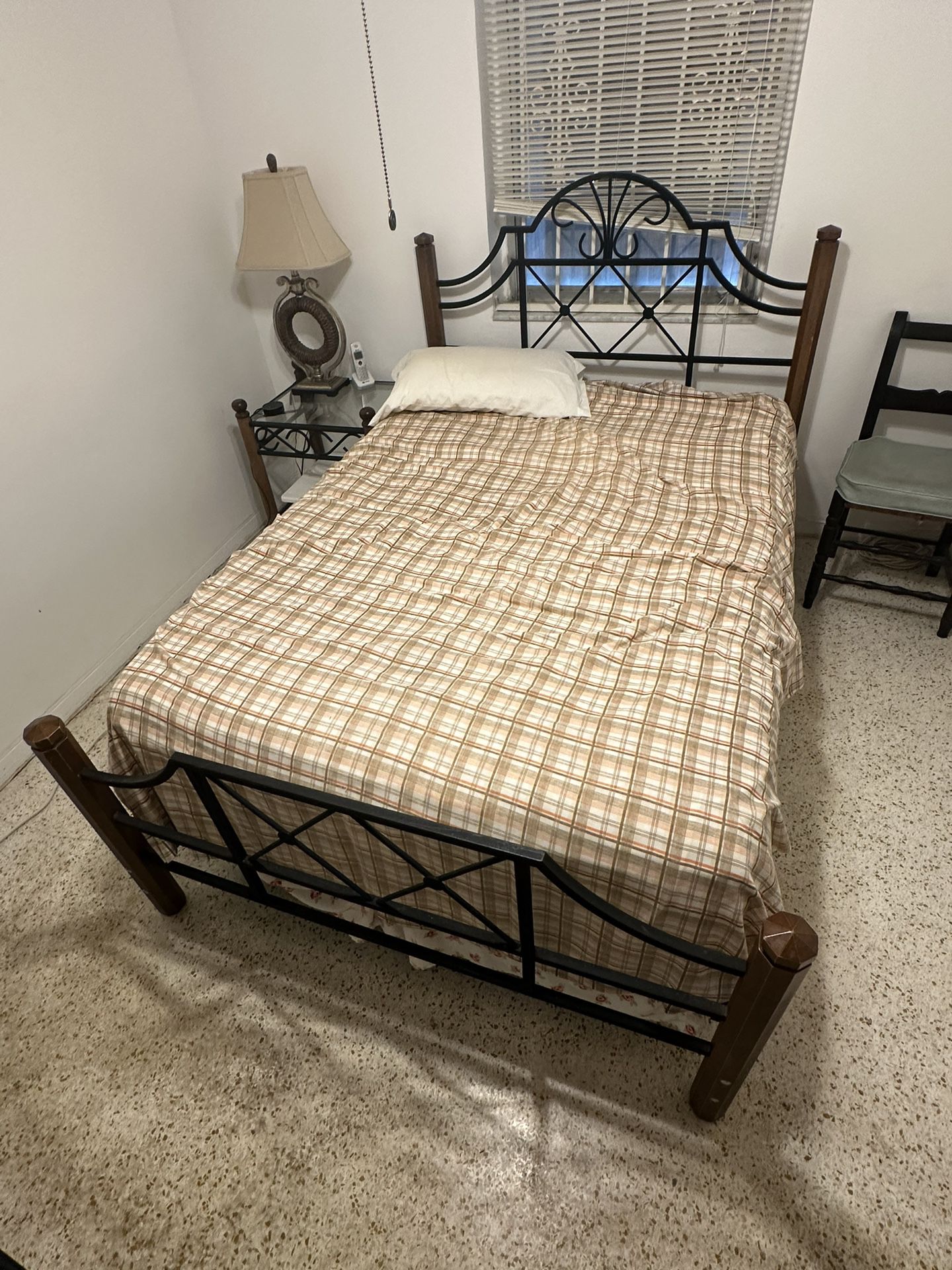 Full Sized Bed Frame With Mattress 