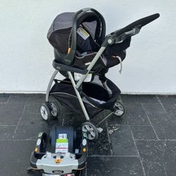 LIKE NEW CHICCO CADDY STROLLER AND CAR SEAT!!