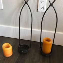 Wall Hanging Candle Metal Holders- pair