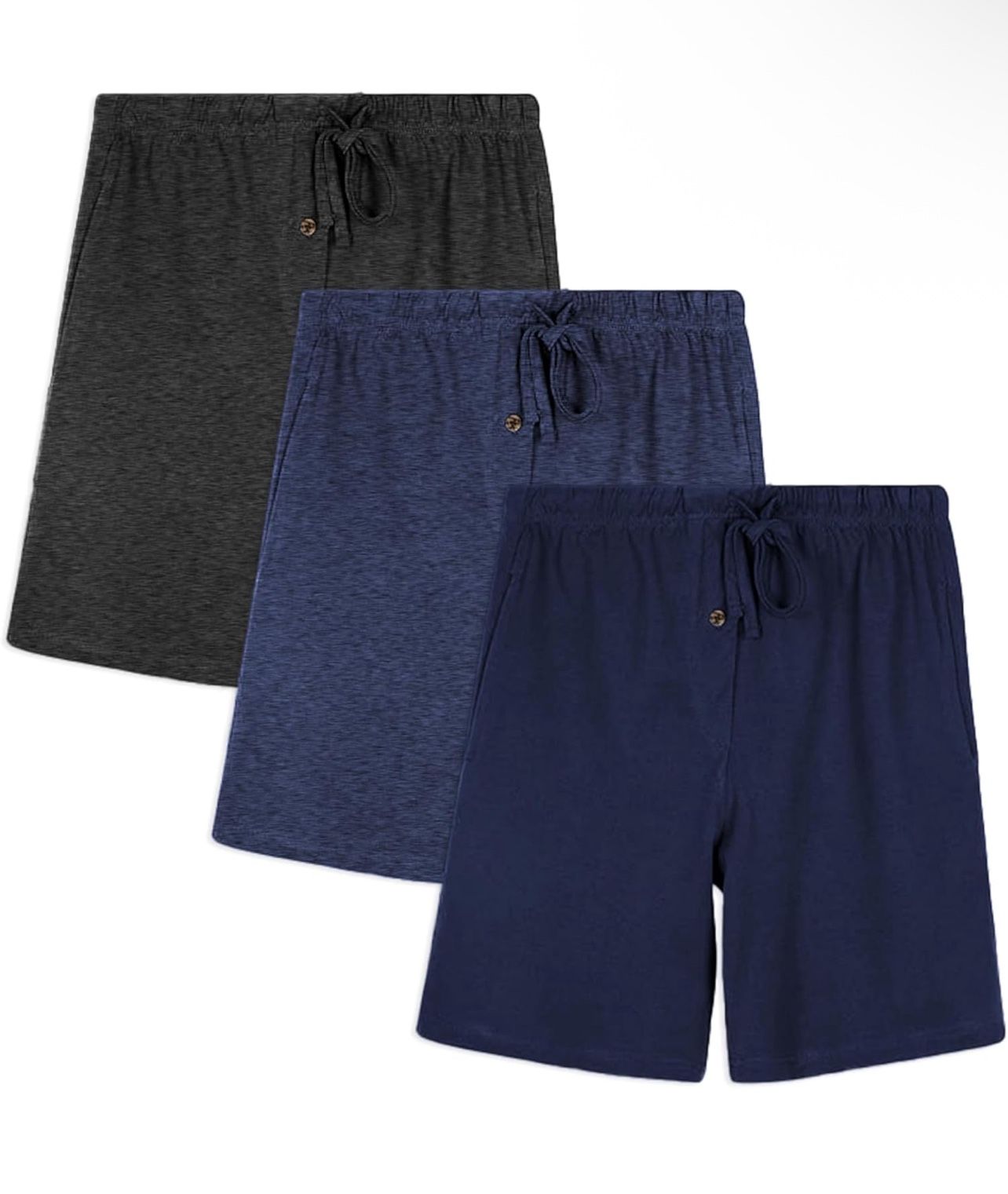 Andrew Scott Men's Lounge Shorts | Drawstring & Pockets Cotton PJ-Sleep Short Bottoms | Multi Packs