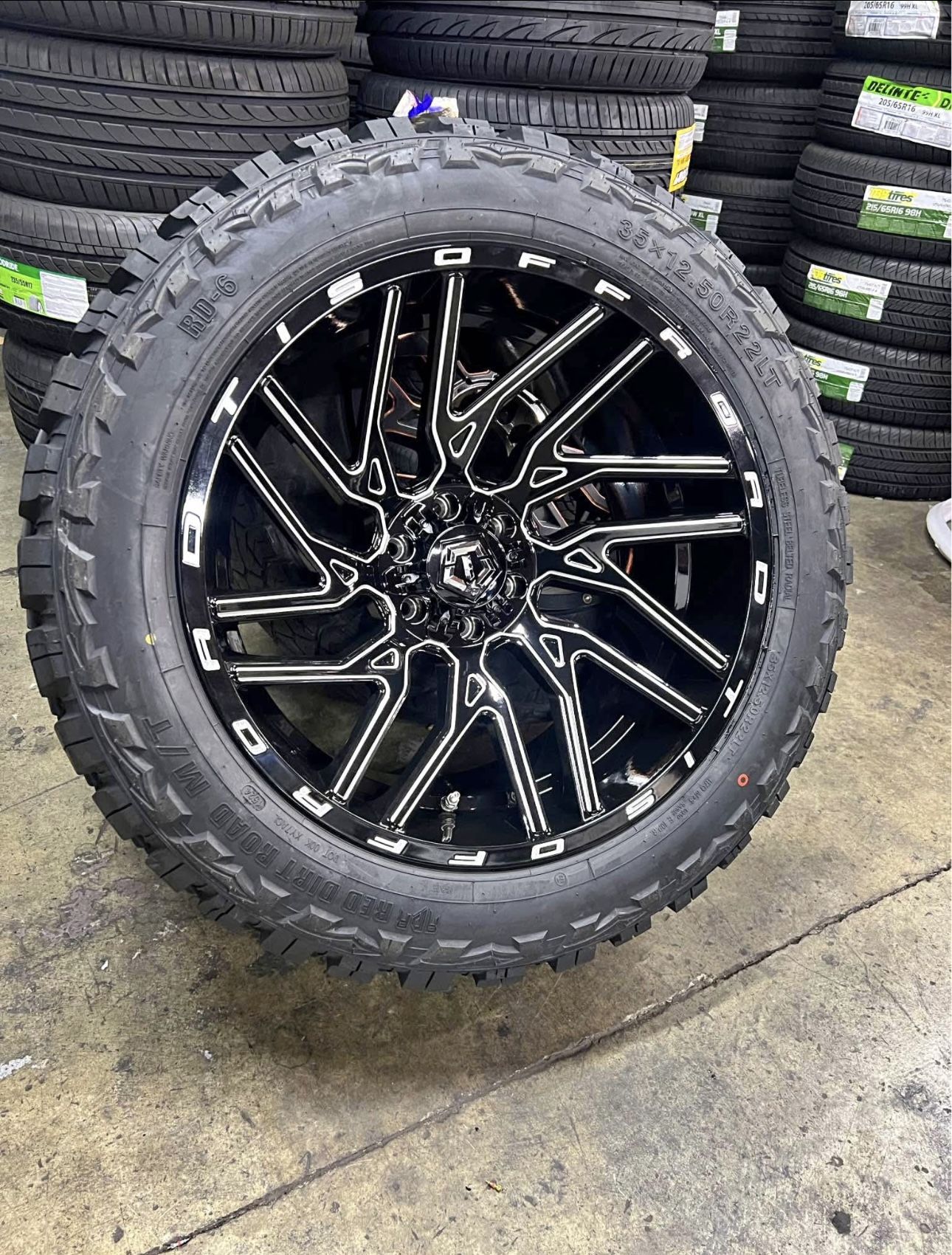 TIS 554BM 22x12 Wheels 35x12.50R22 RDR MT Tires Package Deal, WE FINANCE