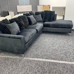 Brand New Black & Beige Sectional Sofa