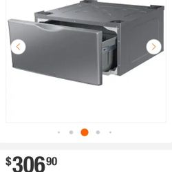 27 in. Laundry Pedestal in Platinum with Storage Drawer