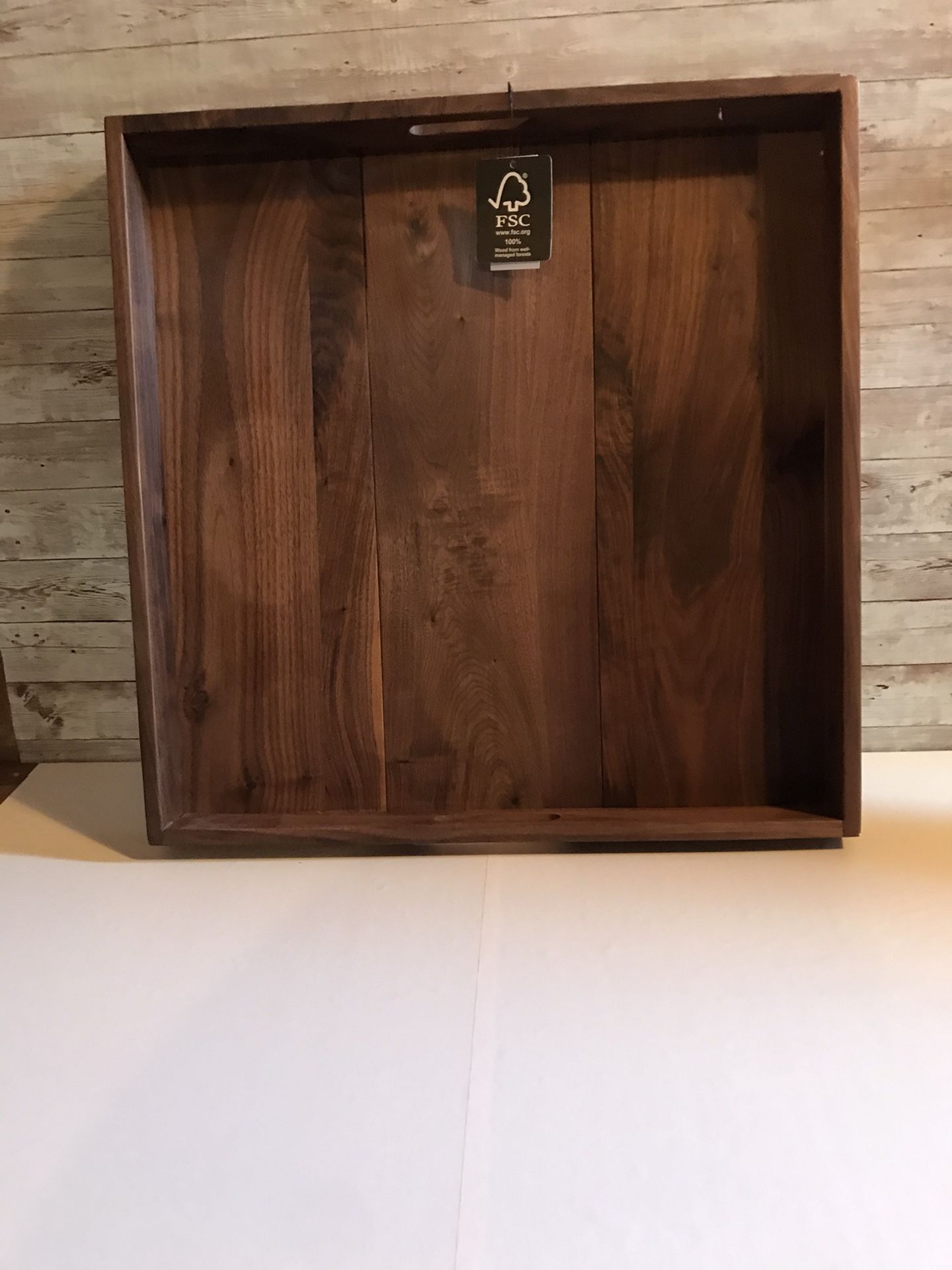 Large solid wood serving tray 22” x 22”