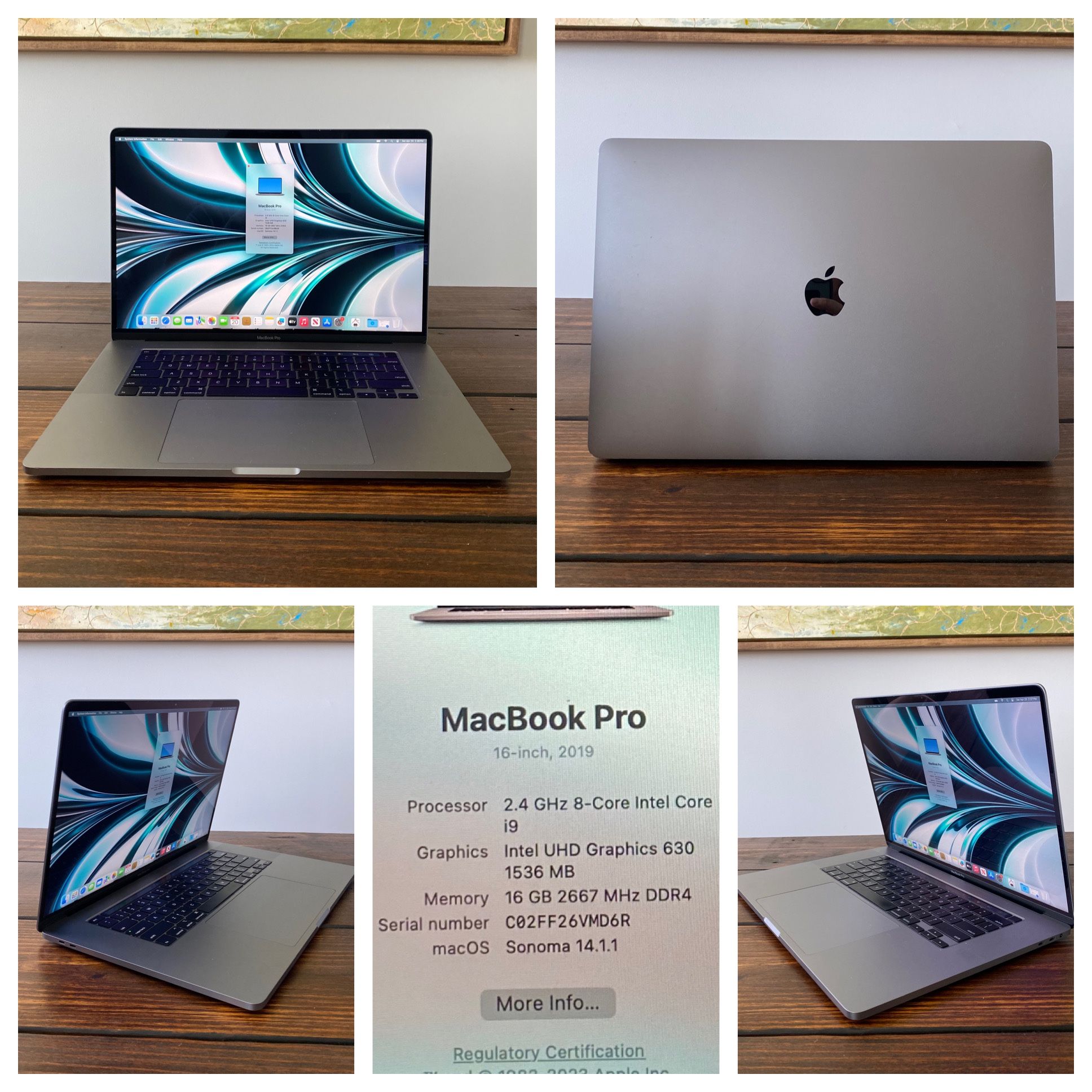 16gb, 500GB, 2.4ghz 8-Core i9 - PERFECT 2019 16” MacBook Pro W/ Applecare+, Office, Logic