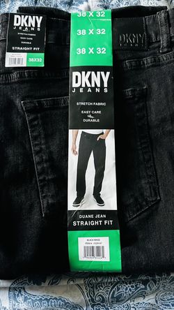 DKNY Men's Straight Fit Jeans Black Rinse 38*32