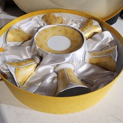 CC&T Classic Coffee And Tea Set 6 Cups Saucers Demitasse Boxed 