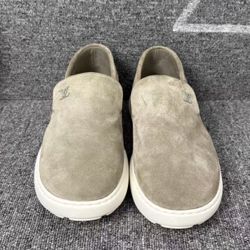 Louis Vuitton green suede shoes