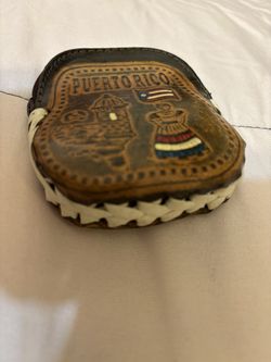 Old Puerto Rico Hand Tooled Leather Coin Purse
