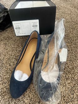 Talbots Isa Suede Heels Indigo Blue Size 7.5M