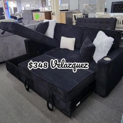✅️✅️3-Piece Black  color Convertible Sectional✅️✅️