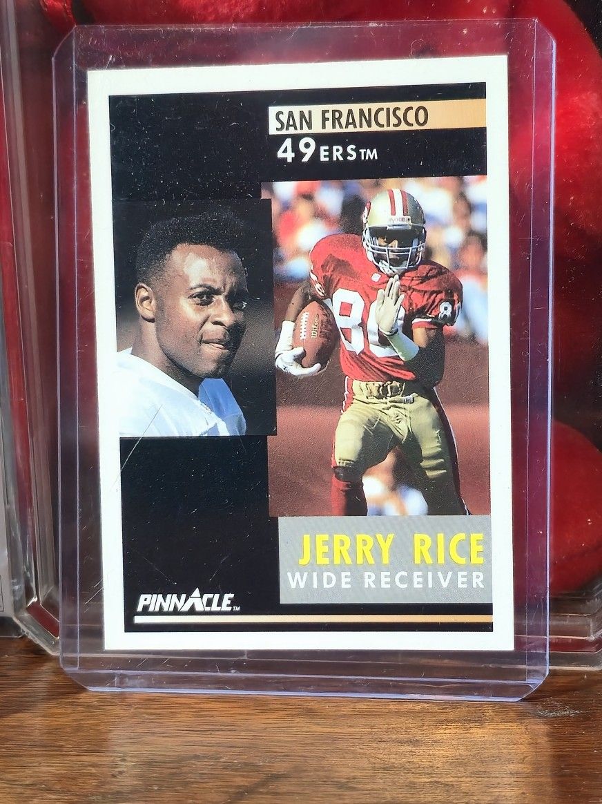 1991 Jerry Rice Pinnacle #103 trading card Hall of Famer from the San Francisco 49ers. Near Mint or Better.