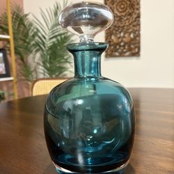 Vintage Midcentury Blue Decanter