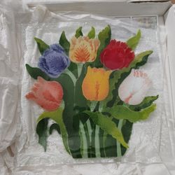 Peggy Karr Tulip Dish 9 3/4 Square