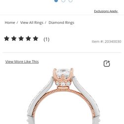 Zales Enchanted Disney Princess 1ct Princess Cut Engagement Ring 