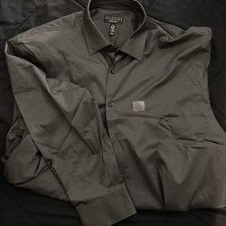 Brand New Men’s Alfani Collard Long Sleeve Blackish/Grey Dress Shirt