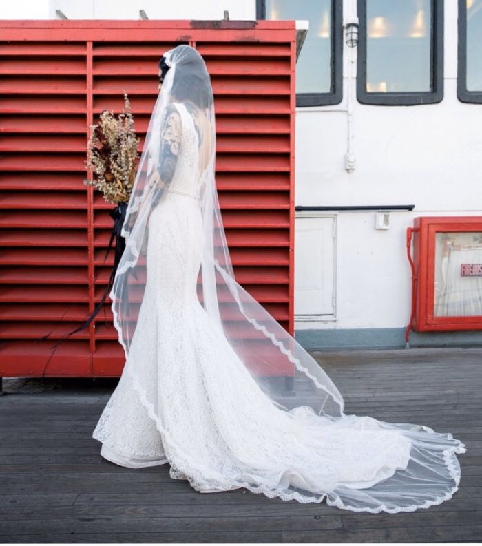 Vintage style Art Deco 1920s Cathedral length wedding veil by SibonDesigns