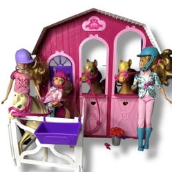 RETIRED Barbie and Her Sisters in a Pony Tale Horse Stable Playset