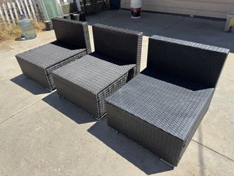 ► Outdoor Wicker Armless Chair 27.5'' W With NO Cushions