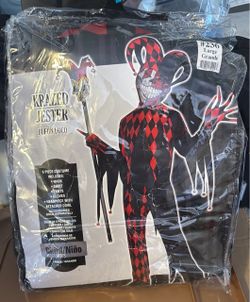 Krazed Jester Child Halloween Costume Large