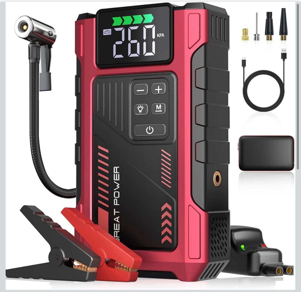 Portable Jump Starter with Air Compressor 3500A Jump Box for Car Battery 12V Power Pack Battery Charger Combo with 150PSI Tire Inflator for 8.5L Gas/7