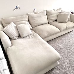 Cream Sectional Sofa - Left Chaise 
