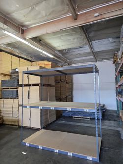 Industrial Racks 96 in W x 48 in D Used 3 Tier Storage Shelving Similar To Uline Shelves Delivery Available