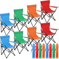 Folding Camp Chairs Set of 8