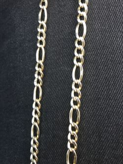 Gold over silver 14 k Turkish gold fígaro chain