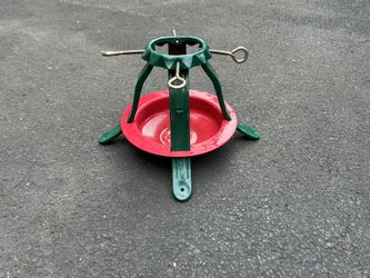 Vintage Metal Xmas Tree Stand Green,red