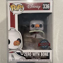 Zero with Bone Funko Pop *VAULTED* Box Lunch Special Edition Exclusive Disney Nightmare Before Christmas 336 with protector NBC Jack Skellington