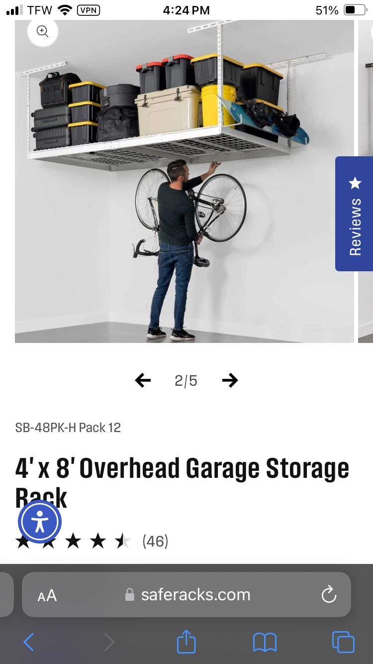 4 X 8 Metal Overhead Storage Rack