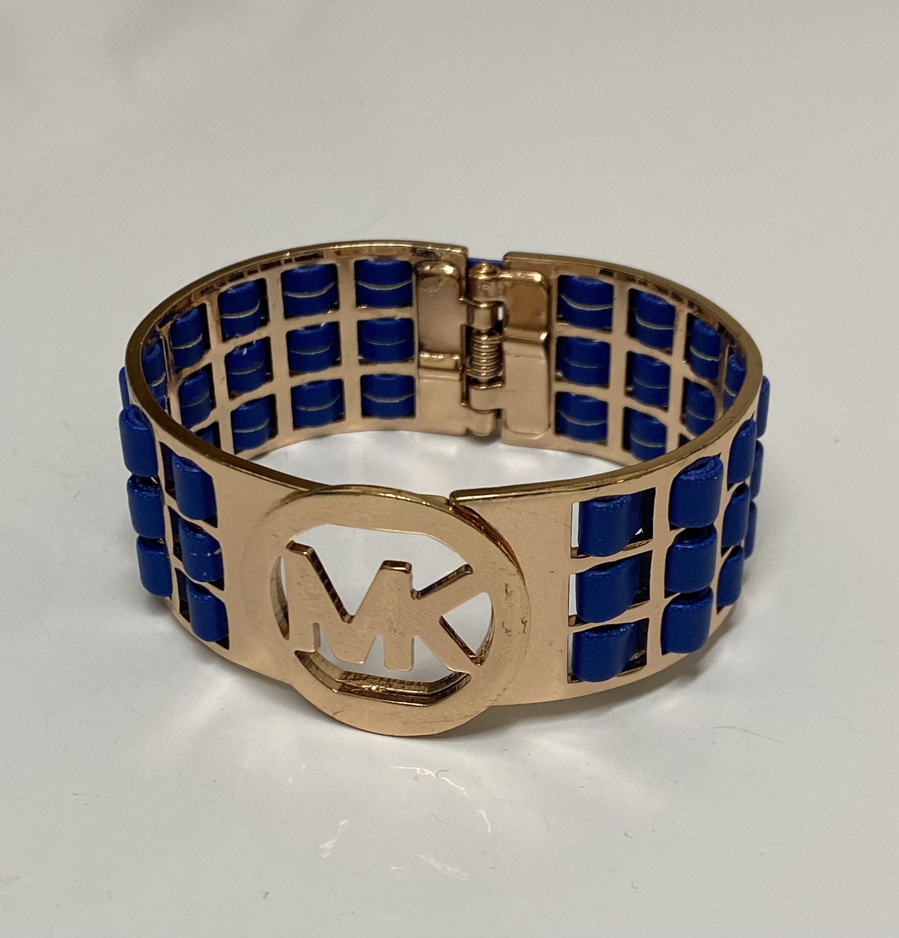 Michael Kors Blue & Gold Tone Logo Bracelet