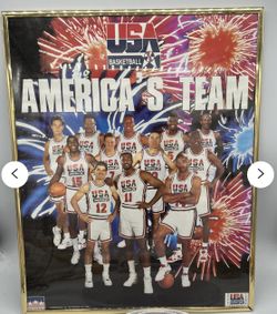 1992 Starline USA Basketball America’s Team Framed Poster