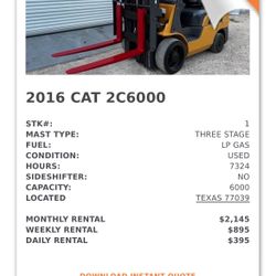 Caterpillar 2C6000 Forklift 