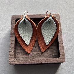 Leather Leaf Earrings