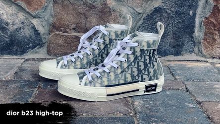 B23 League High-Top Sneaker
White and Black Dior Oblique Canvas