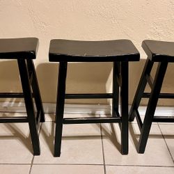 3 Black Barstools