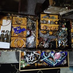 Massive Jewelry Bundle + Vintage Folding Jewelry Box