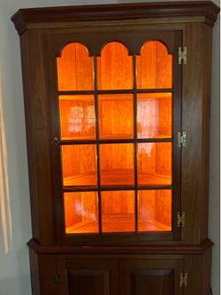 Corner Curio Cabinet with Glass Door