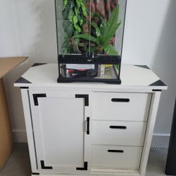 Rustic Multi-Drawer Cabinet With Black Metal Finishes