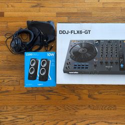 Pioneer DDJ-FLX6-GT DJ Controller + Headphones + Speakers (Complete DJ Starter Setup)