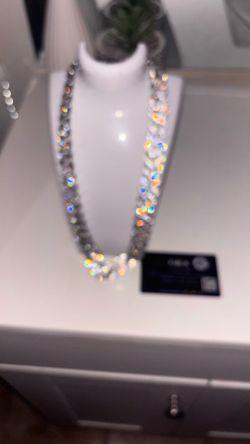 VVS1 moissanite Cuban link 925 silver chain