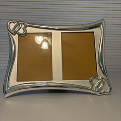 Lenox UNUSED Heart Photo Frame Invitation Double Frame 5 x 7  Wedding Promises 