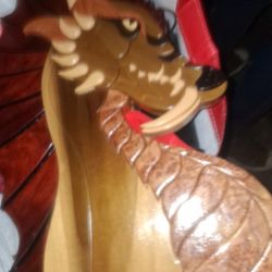 Wooden Dragon Decor Item