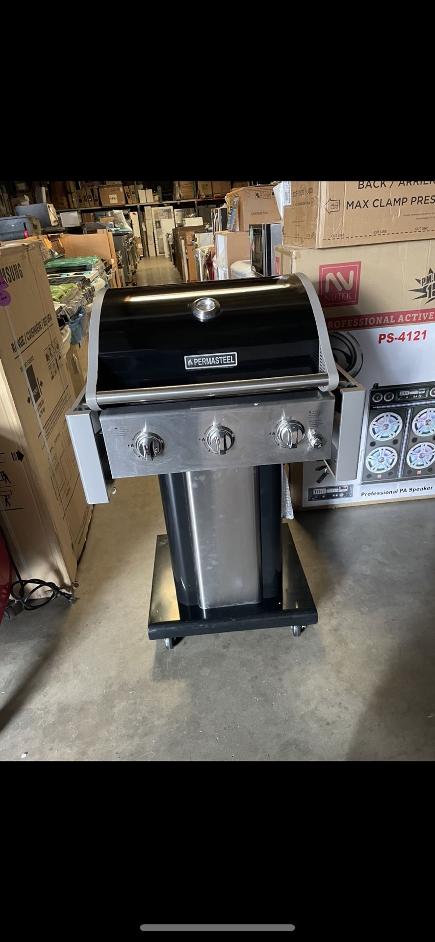 Bbq Grill Permastel 3 Burner Black