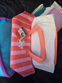 Trader Joe's pink stripe mini lunch bag