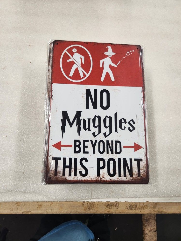 Harry Potter No Muggles Beyond This Point Metal Sign