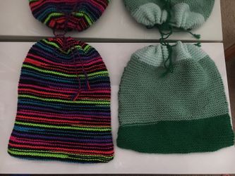 Hand knitted backpacks