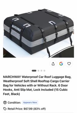 Marchway Rooftop Cargo Carrier Bag 15 Cu Ft